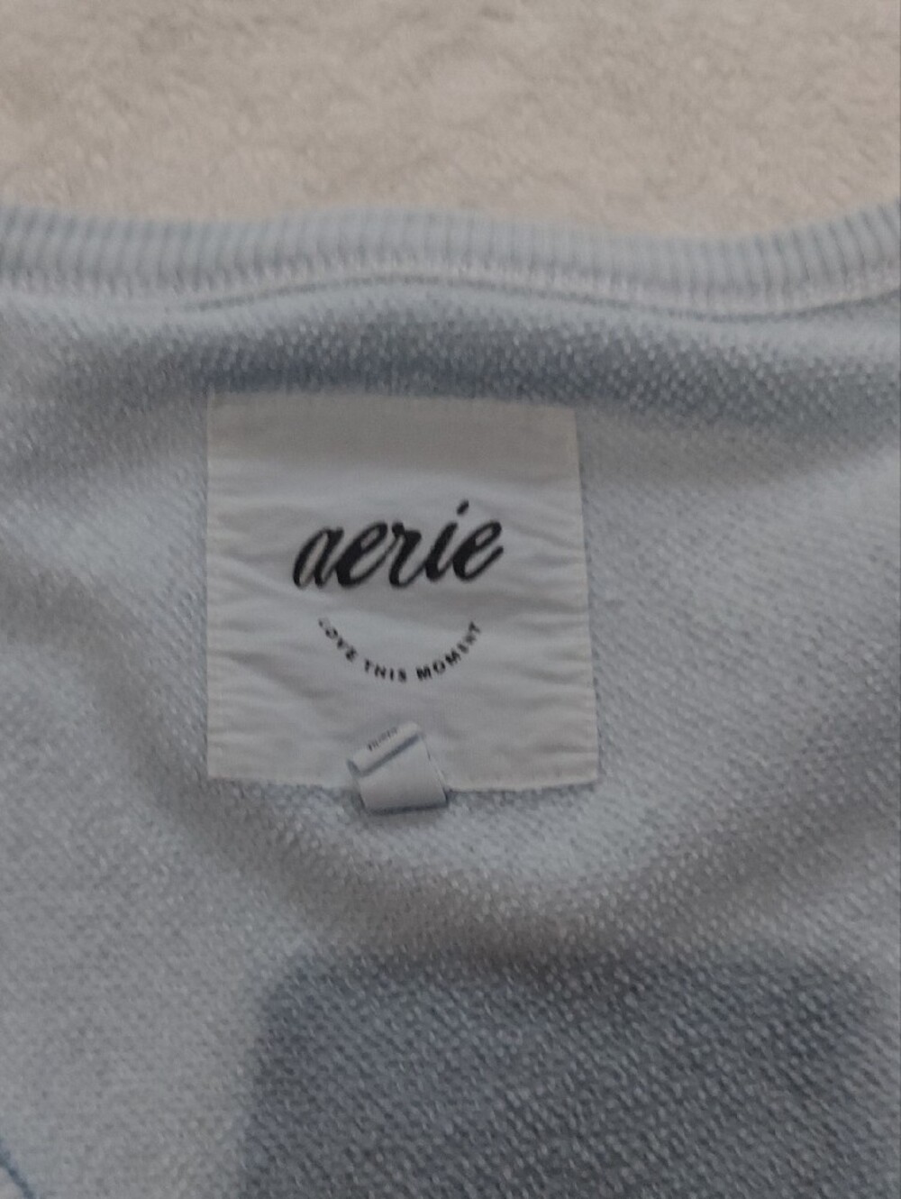 6 for $10 M&M aerie Powder Blue Crewneck Sweatshirt - Picture 3 of 6